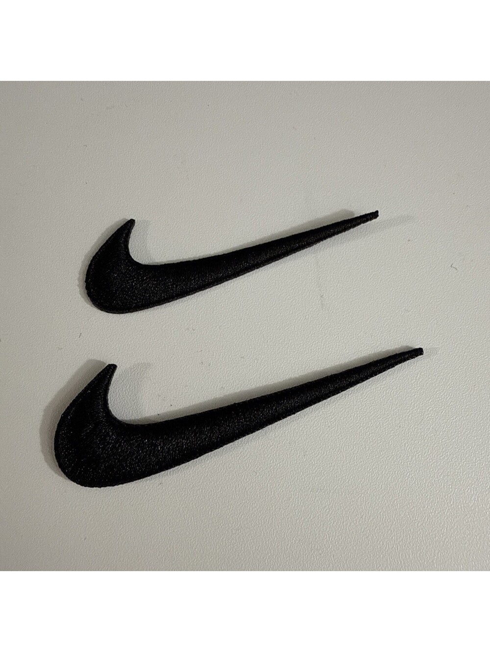 2 Pc of Embroidered Swoosh Iron On Patches Black Patch 2.5 And 3 inches New